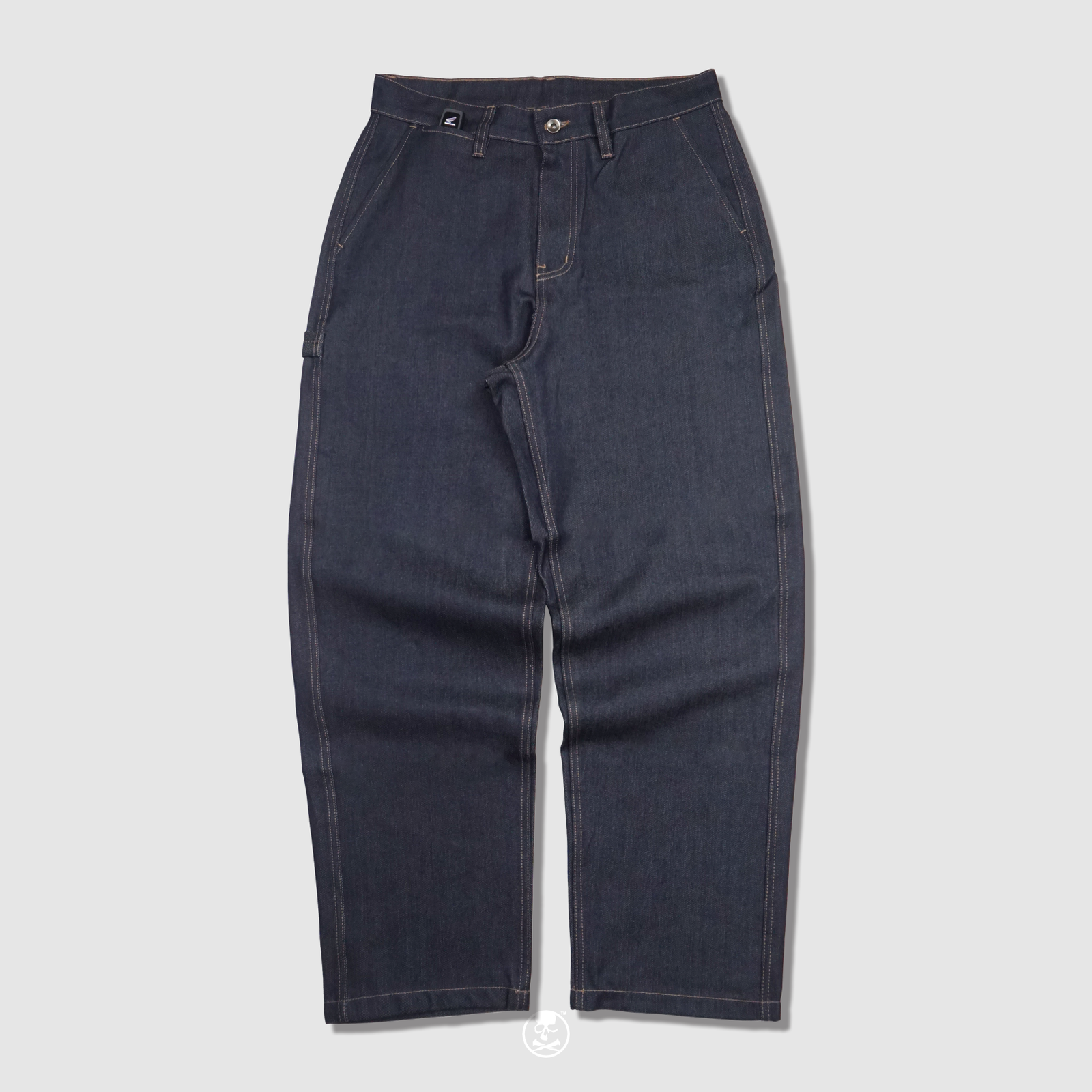 DETERMINED Baggy Carpenter Pants METAL RAW DENIM Blue Black Celana Panjang Pria
