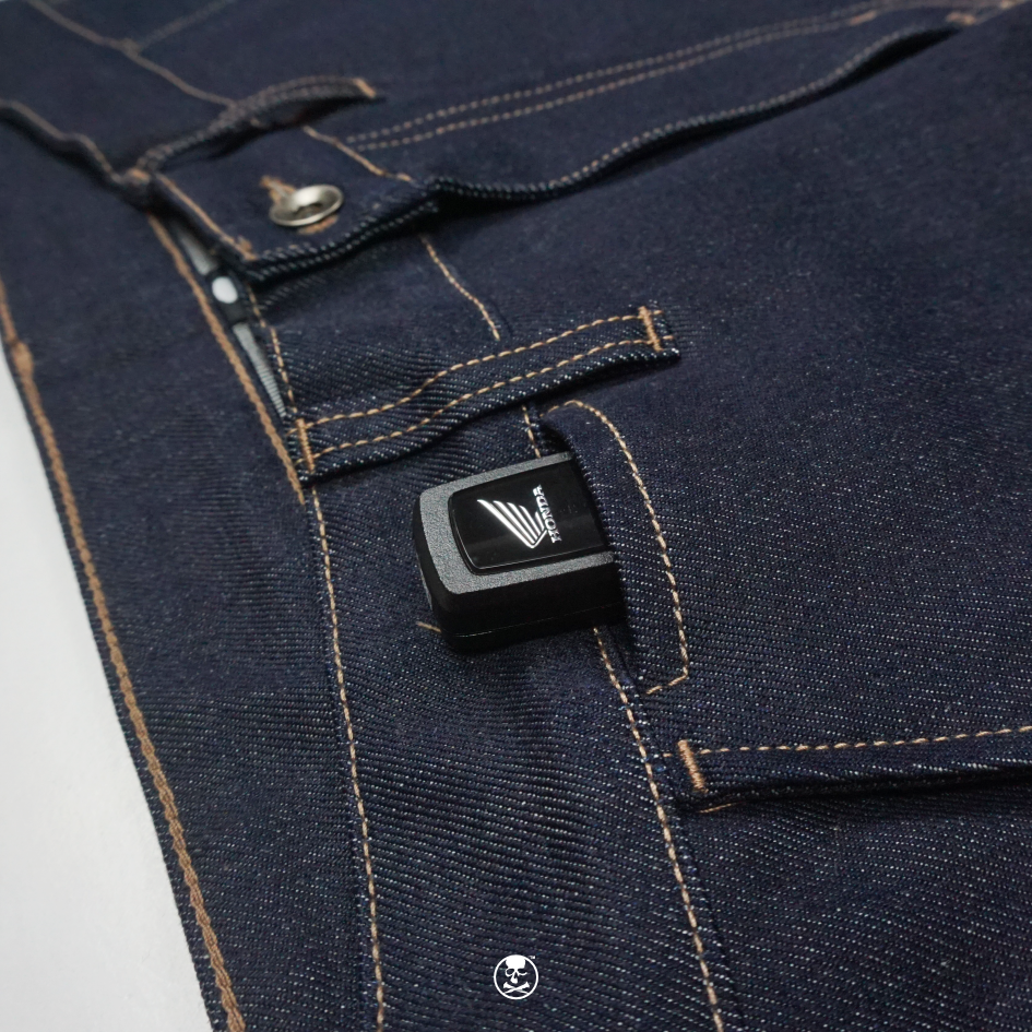DETERMINED Baggy Carpenter Pants METAL RAW DENIM Blue Black Celana Panjang Pria - Gambar 3