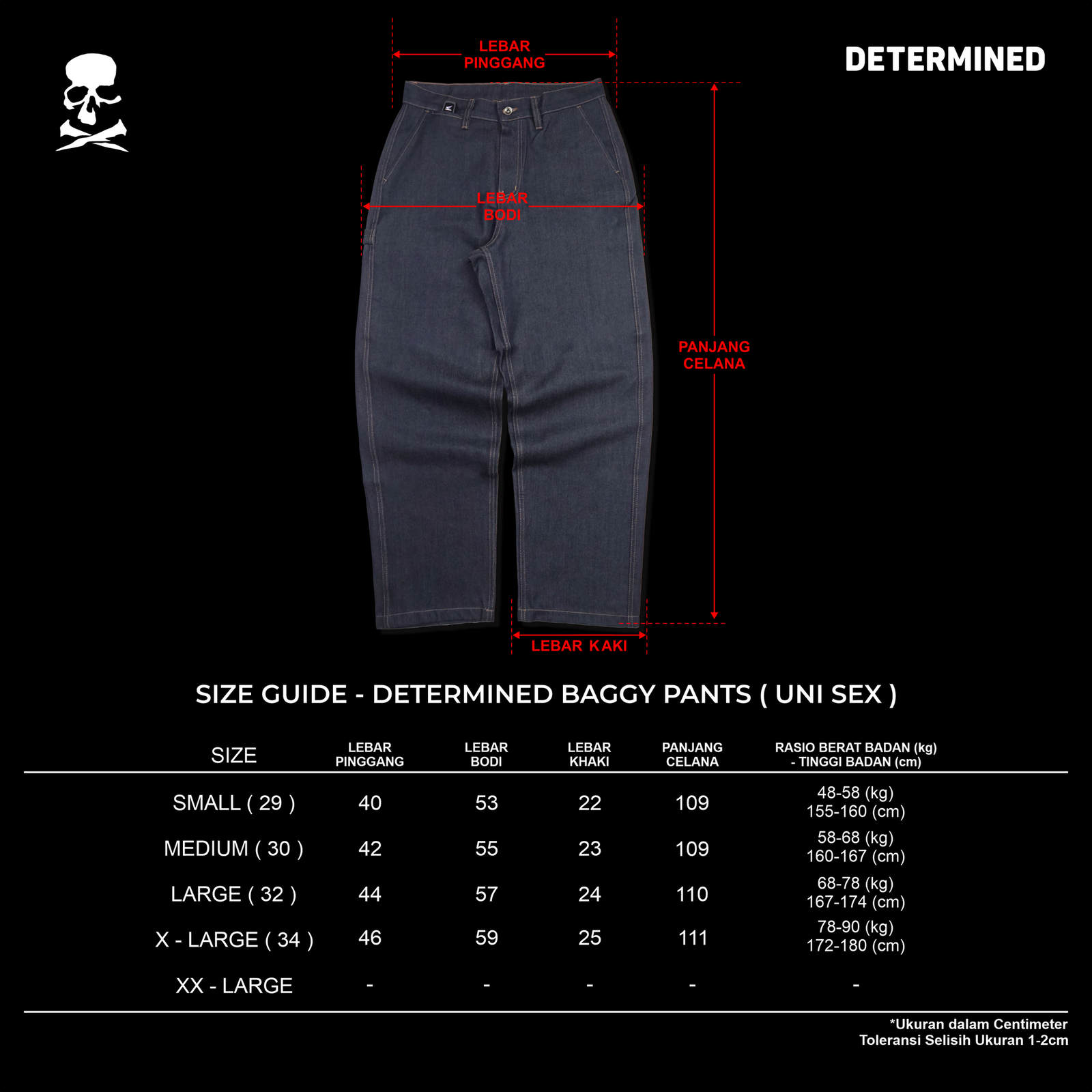 DETERMINED Baggy Carpenter Pants Ca. METAL Grey Celana Panjang Pria - Gambar 7